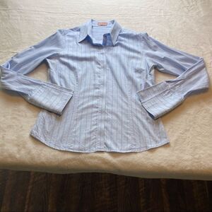 Pink Thomas Pink Jermyn Street London Blue Botton Down Shirt Size 12